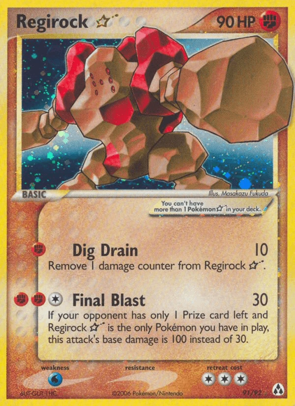 Regirock Gold Star #91