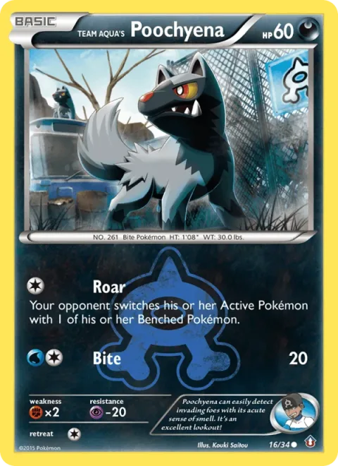 Team Aqua's Poochyena Reverse Holo