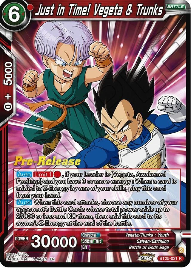 Just in Time! Vegeta & Trunks [Pre-Release] #BT25-031