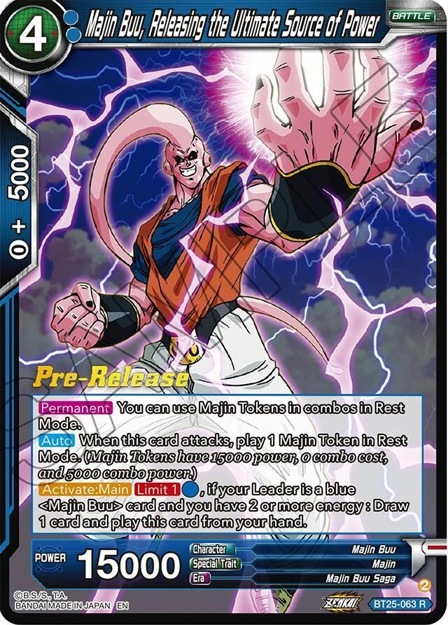 Majin Buu, Releasing the Ultimate Source of Power [Pre-Release] #BT25-063