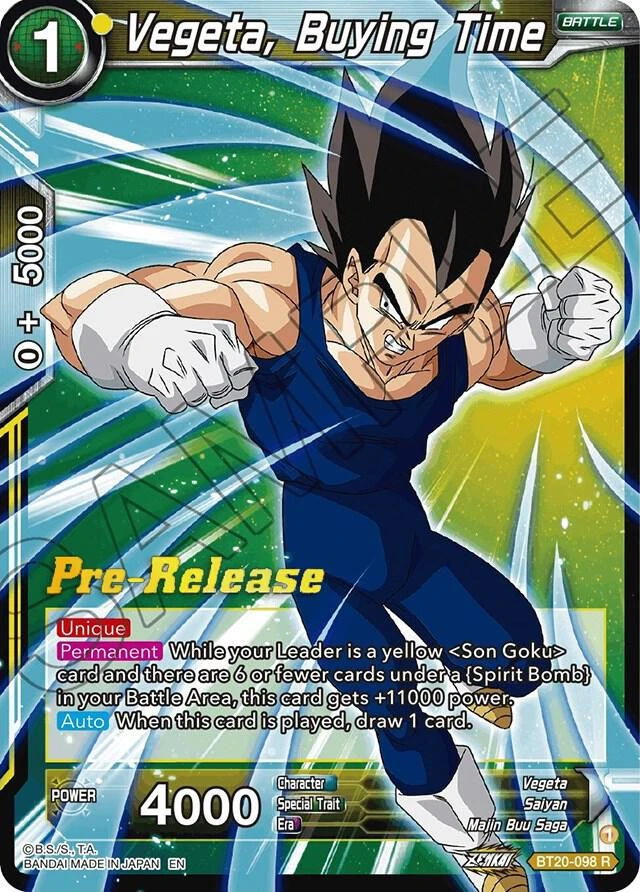 Vegeta, Buying Time [Pre-Release] #BT20-098