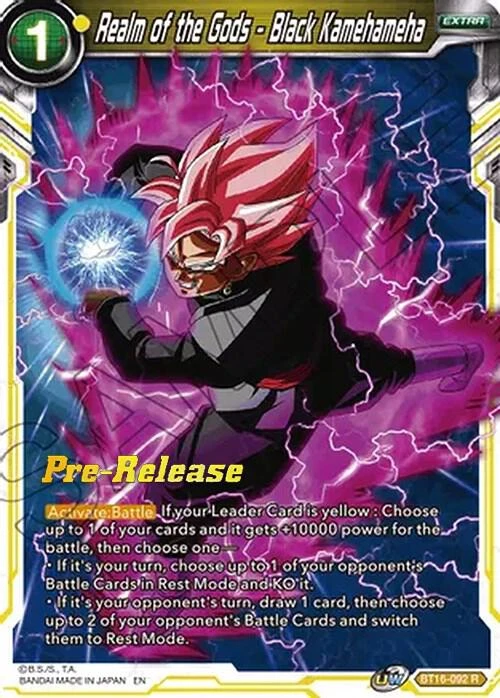 Realm of the Gods - Black Kamehameha [Pre-Release] #BT16-092
