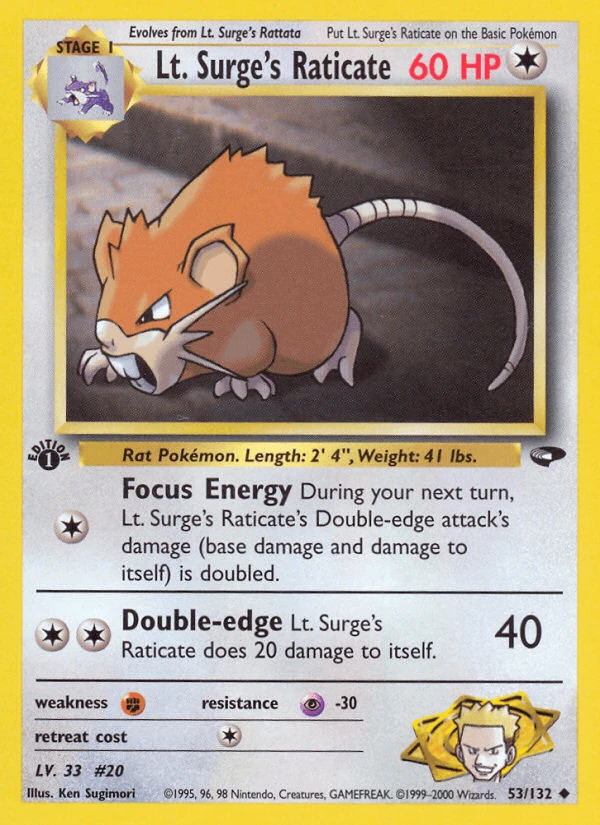 Lt Surge's Raticate #53