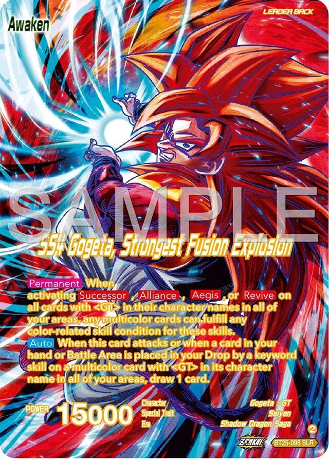 SS4 Son Goku & SS4 Vegeta // SS4 Gogeta, Strongest Fusion Explosion [SLR] #BT25-098