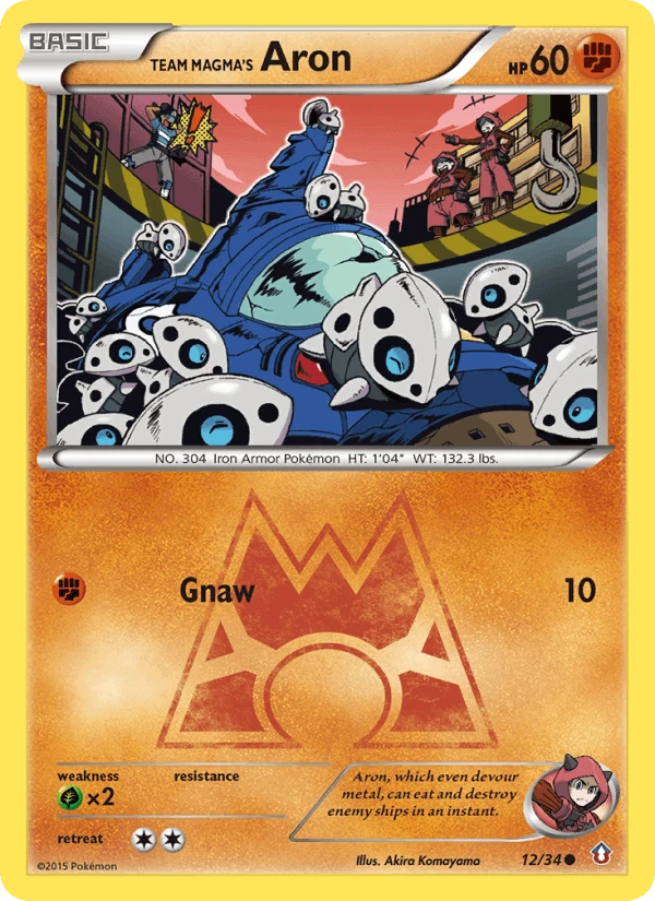 Team Magma's Aron Reverse Holo #12
