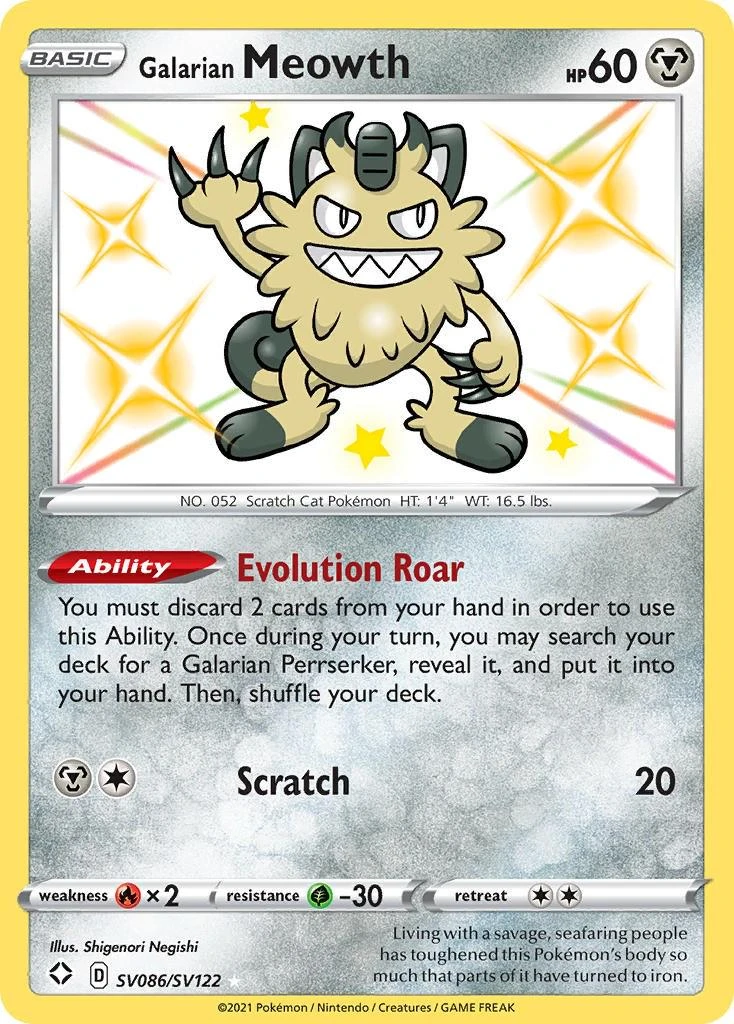 Galarian Meowth Sv086