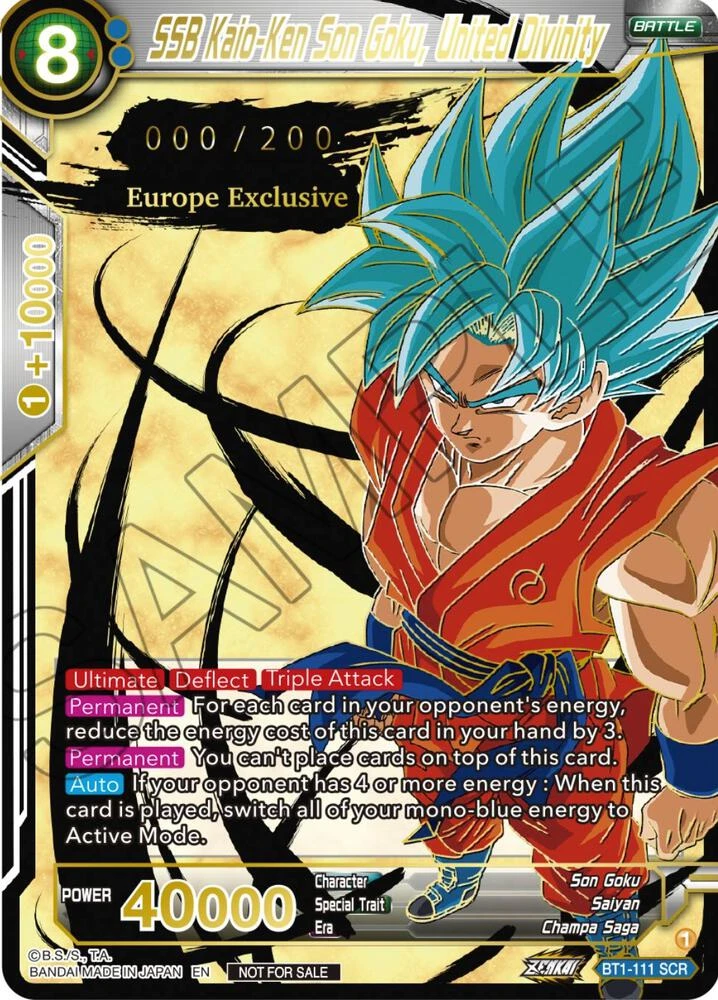 SSB Kaio-Ken Son Goku, United Divinity [European Serial Numbered] #BT1-111