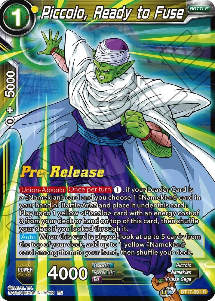Piccolo, Ready to Fuse [Pre-Release] #BT17-091
