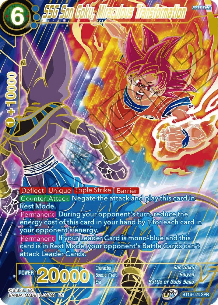 SSG Son Goku, Miraculous Transformation [SPR] #BT16-024