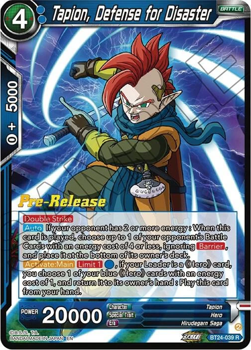 Tapion, Defense for Disaster [Pre-Release] #BT24-039