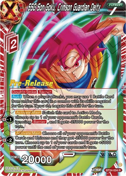 SSG Son Goku, Crimson Guardian Deity [Pre-Release] #BT24-004