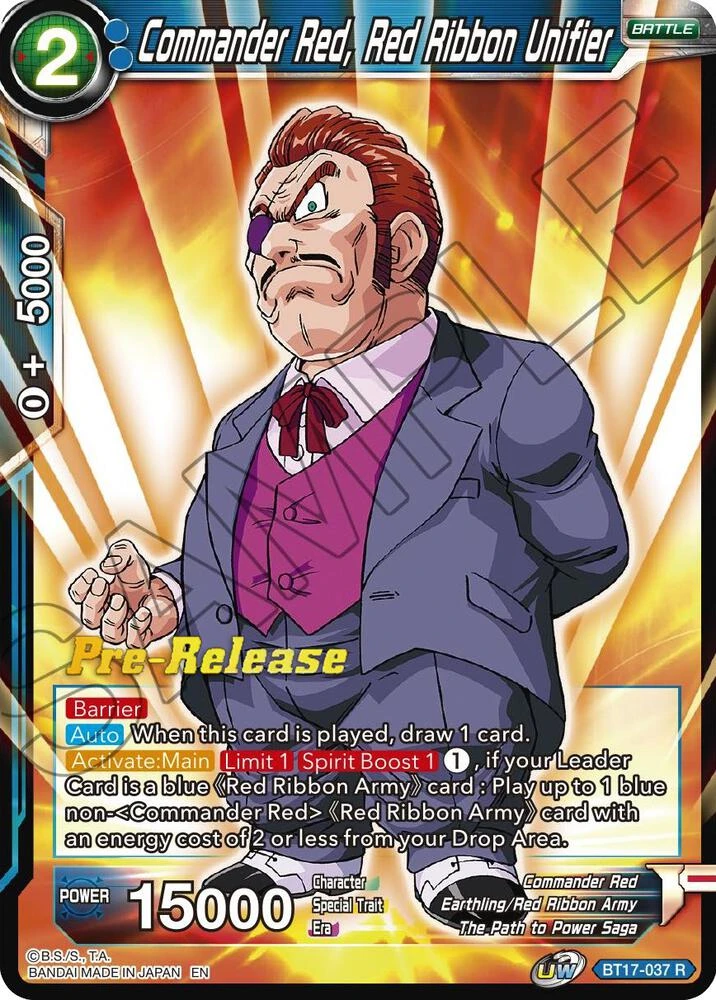 Commander Red, Red Ribbon Unifier [Pre-Release] #BT17-037