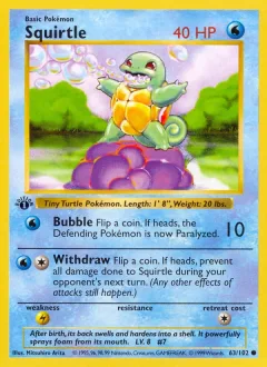 Squirtle 1st Edition