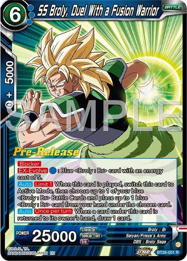 SS Broly, Duel With a Fusion Warrior [Pre-Release] #BT26-051