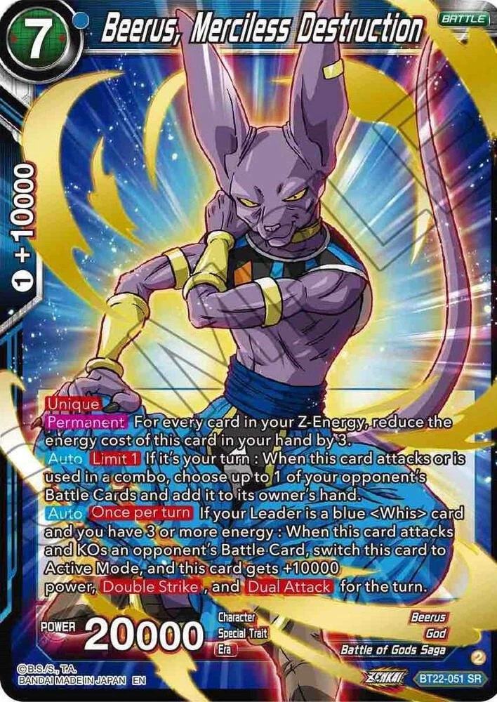 Beerus, Merciless Destruction #BT22-051