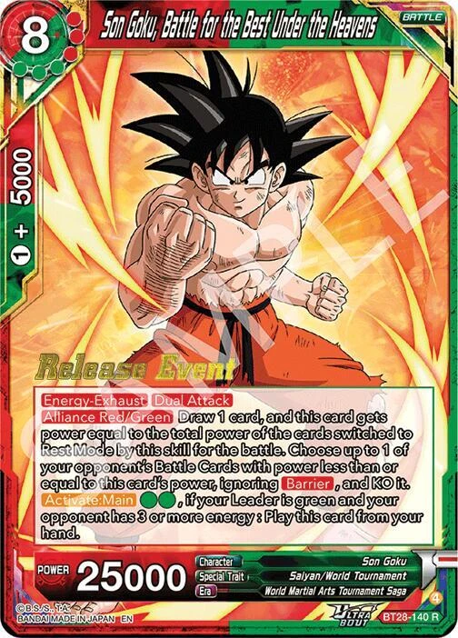 Son Goku, Battle for the Best Under the Heavens [Release Event] #BT28-140