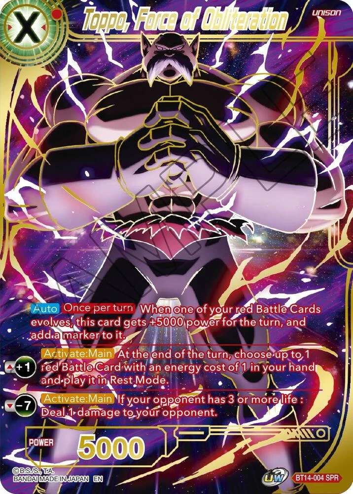 Toppo, Force of Obliteration [SPR] #BT14-004