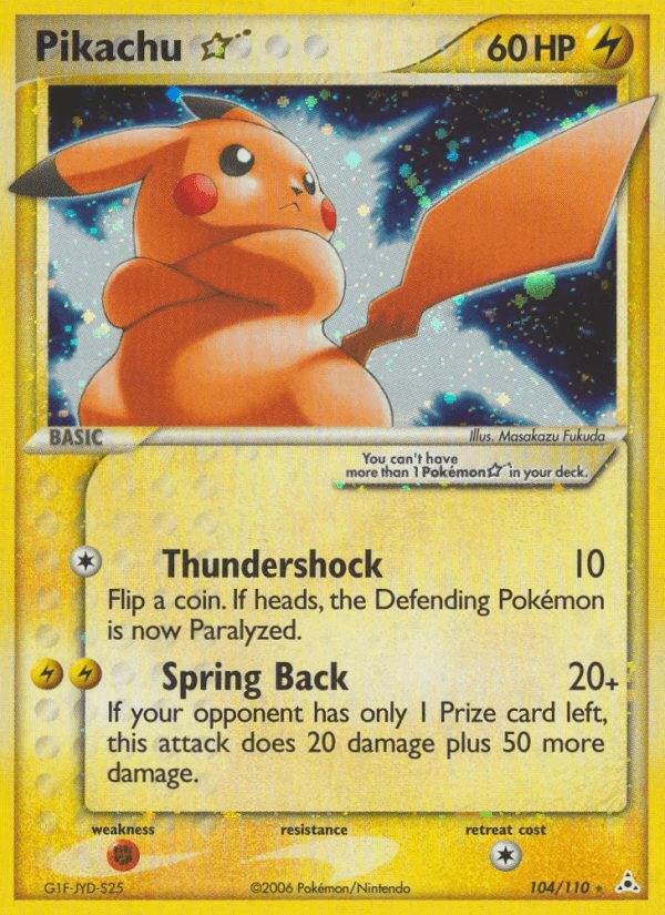 Pikachu Gold Star #104