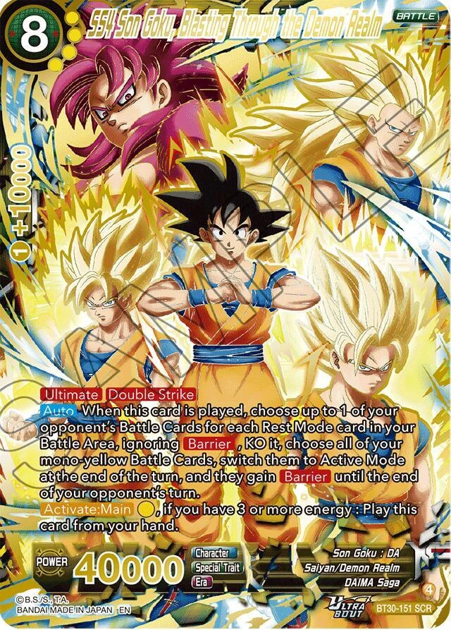 SS4 Son Goku, Blasting Through the Demon Realm [SCR] #BT30-151