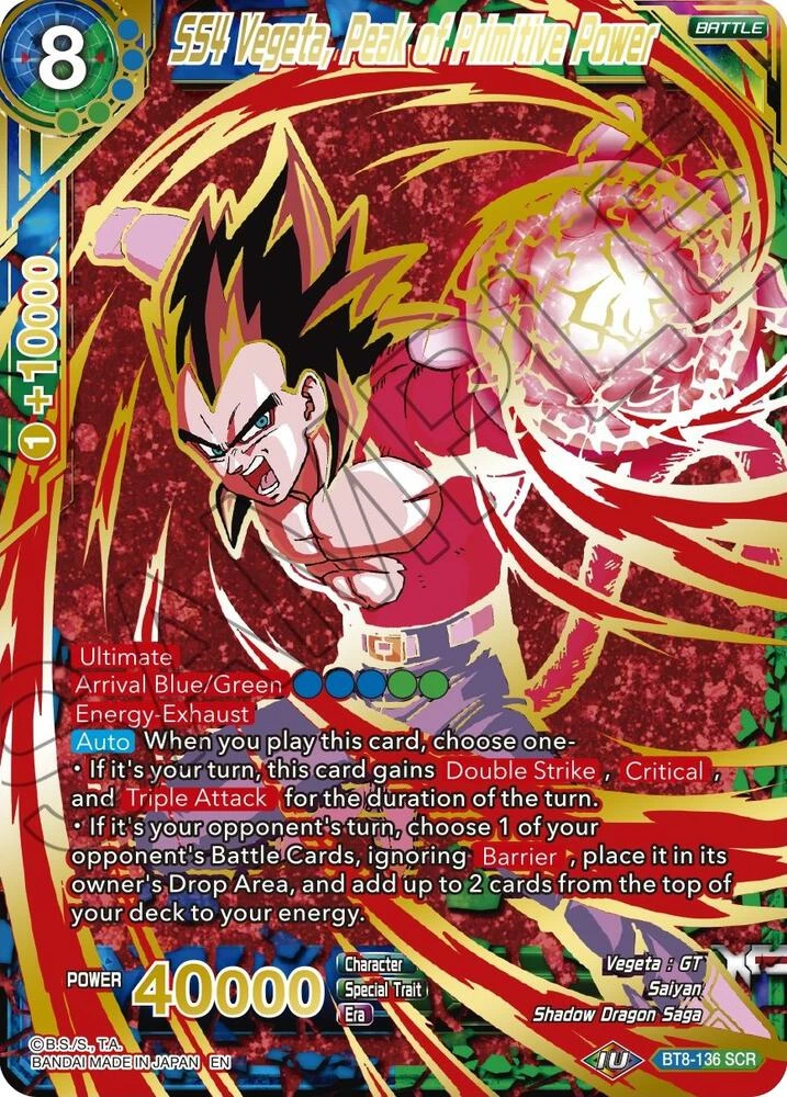 SS4 Vegeta, Peak of Primitive Power [Gold Stamped] #BT8-136