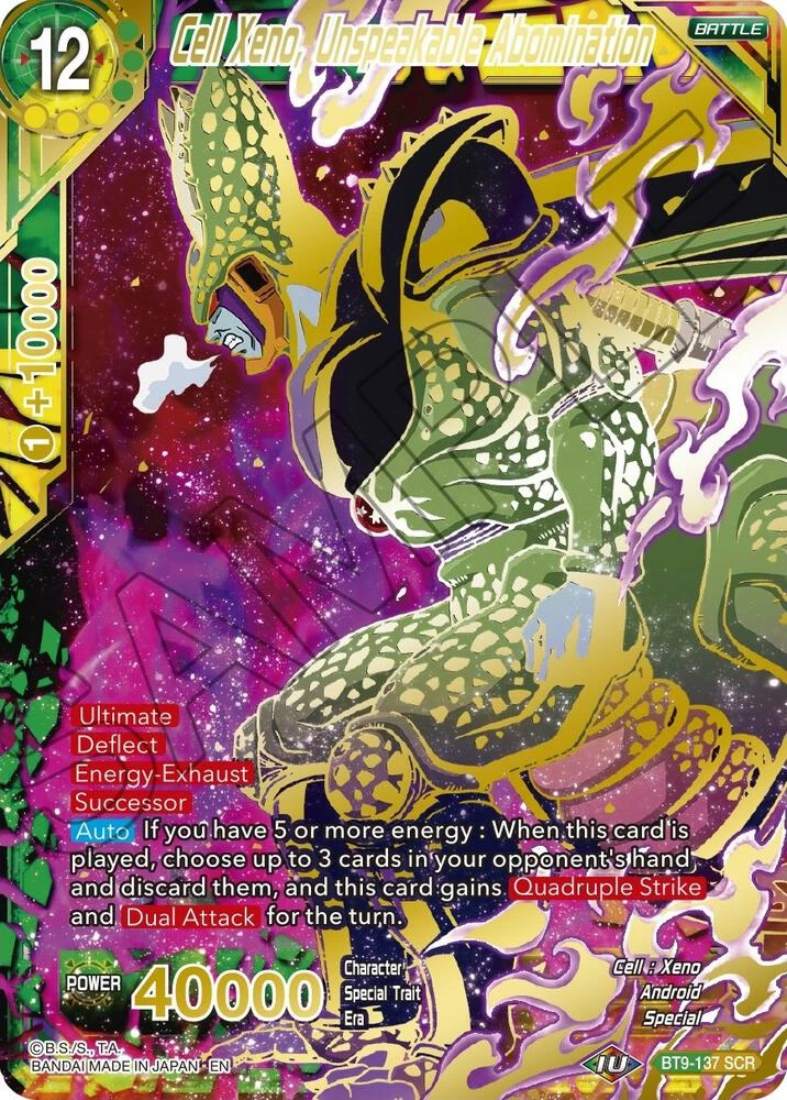 Cell Xeno, Unspeakable Abomination [Gold Stamped] #BT9-137