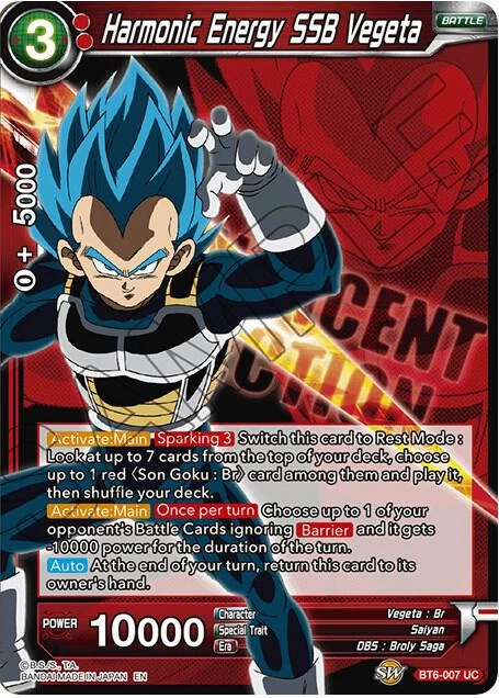 Harmonic Energy SSB Vegeta [Expansion Deck Box Set 07: Magnificent Collection - Fusion Hero] #BT6-007