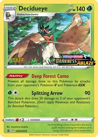 Decidueye Prerelease Staff #SWSH035