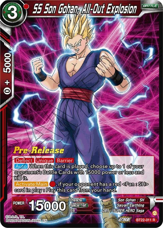 SS Son Gohan, All-Out Explosion [Pre-Release] #BT22-011