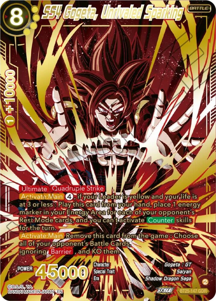 SS4 Gogeta, Unrivaled Sparking [GDR] #BT25-147