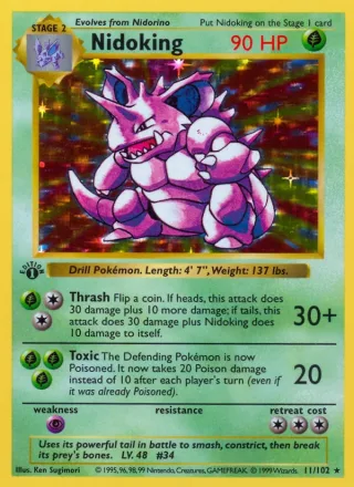 Nidoking 1st Edition — the record Diamond pull, PSA 10