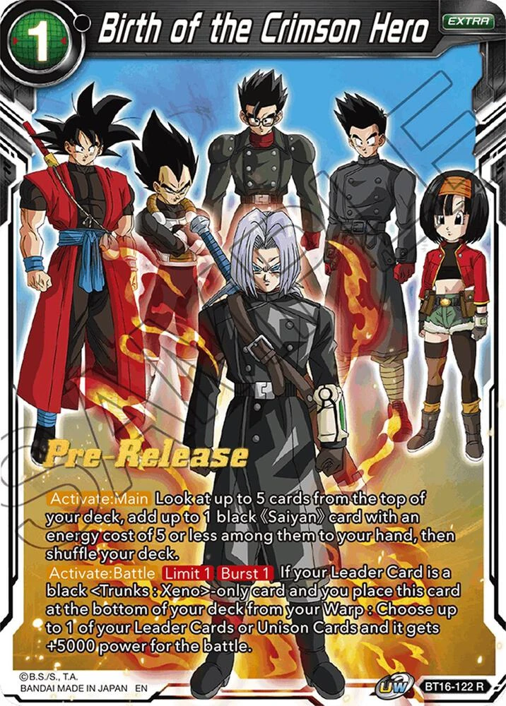 Birth of the Crimson Hero [Pre-Release] #BT16-122