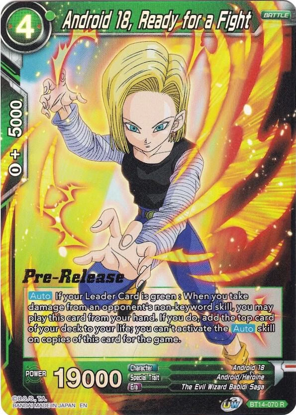 Android 18, Ready for a Fight [Pre-Release] #BT14-070
