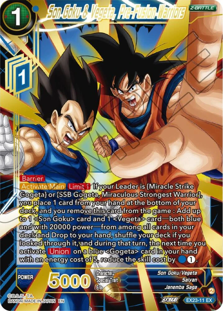 Son Goku & Vegeta, Pre-Fusion Warriors #EX23-11