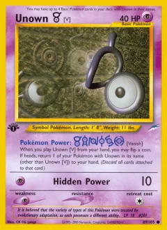 Unown V 1st Edition