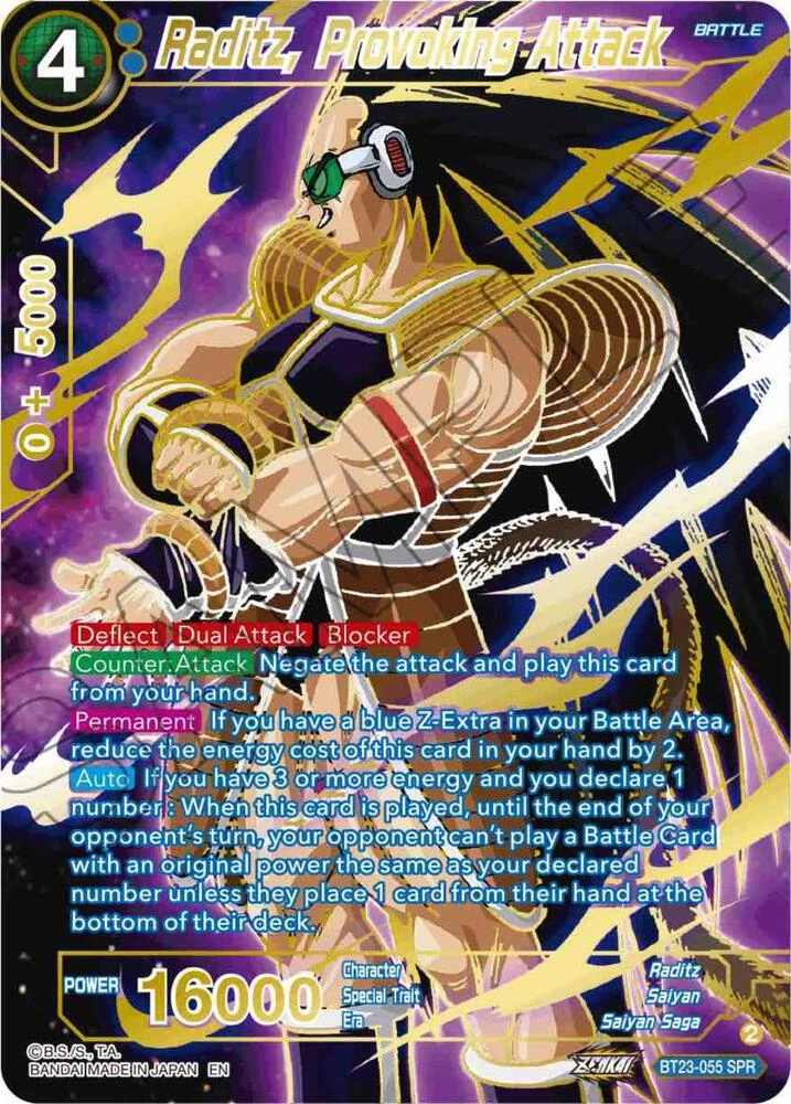 Raditz, Provoking Attack [SPR] #BT23-055