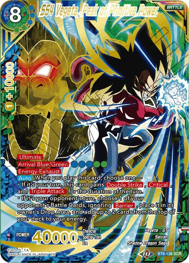 SS4 Vegeta, Peak of Primitive Power #BT8-136