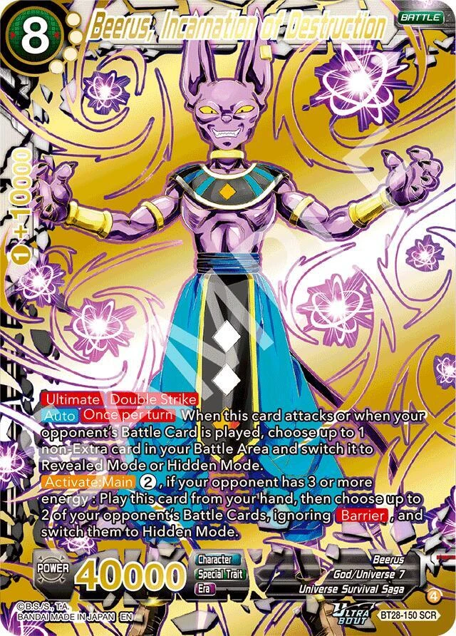 Beerus, Incarnation of Destruction #BT28-150