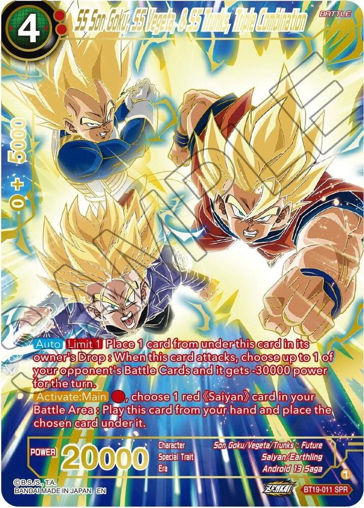 SS Son Goku, SS Vegeta, & SS Trunks, Triple Combination [SPR] #BT19-011
