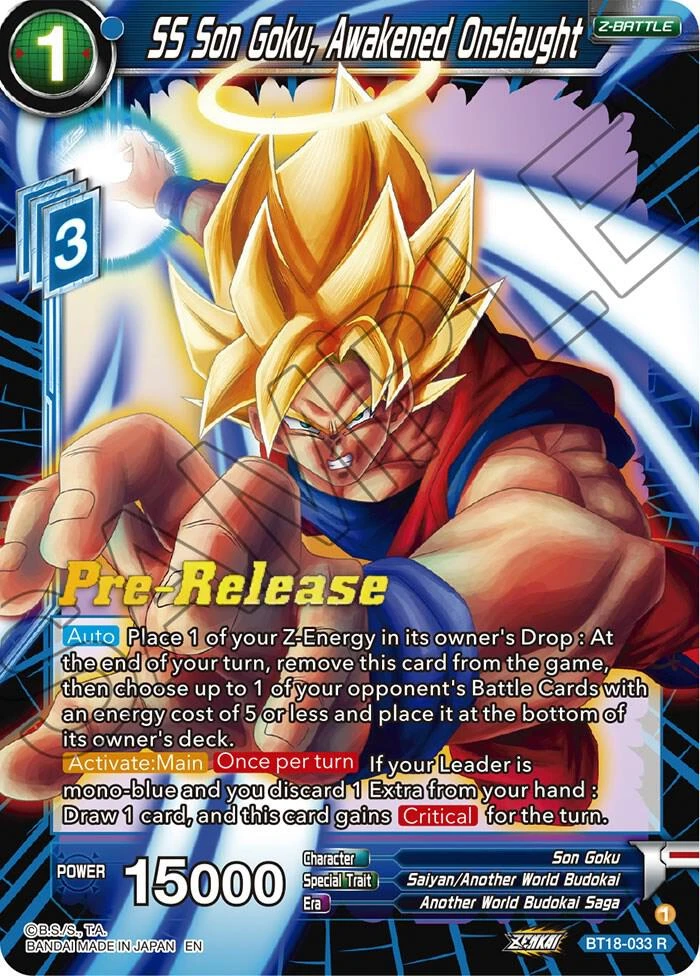 SS Son Goku, Awakened Onslaught [Pre-Release] #BT18-033