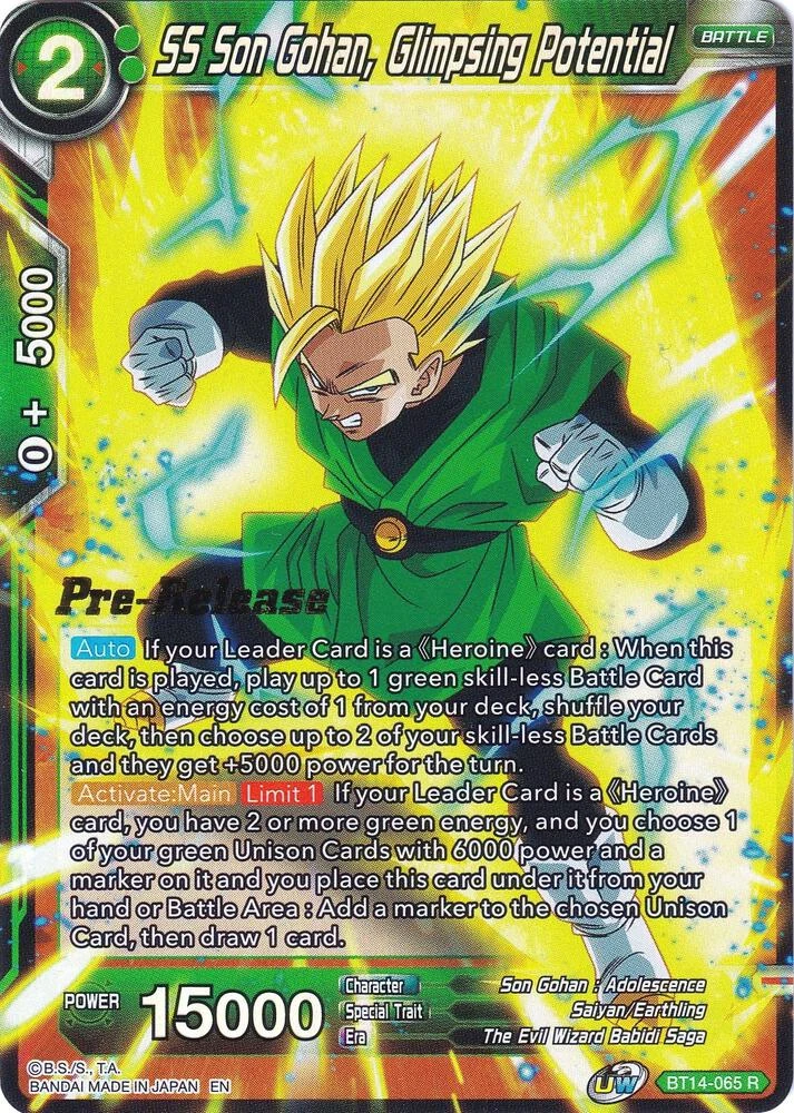 SS Son Gohan, Glimpsing Potential [Pre-Release] #BT14-065