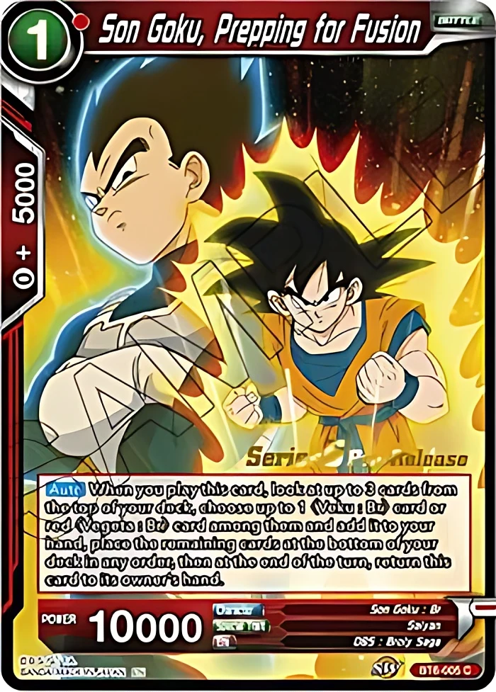 Son Goku, Prepping for Fusion [Pre-Release] #BT6-005_PR