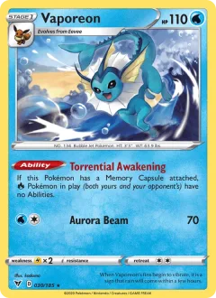 Vaporeon Reverse Holo