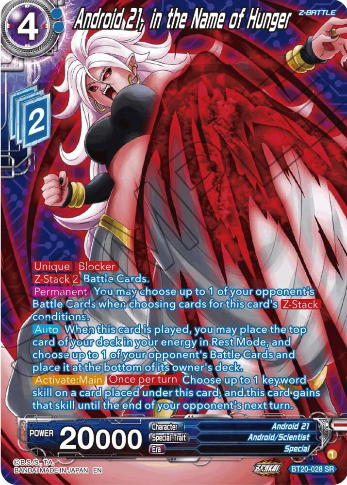 Android 21, in the Name of Hunger [Silver Foil] #BT20-028