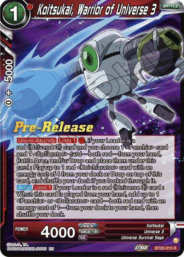 Koitsukai, Warrior of Universe 3 [Pre-Release] #BT20-015