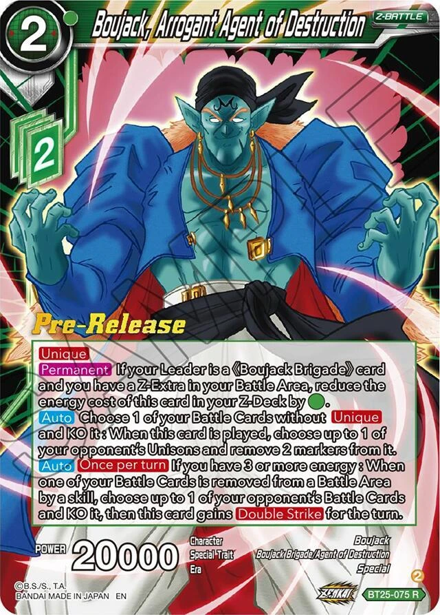 Boujack, Arrogant Agent of Destruction [Pre-Release] #BT25-075