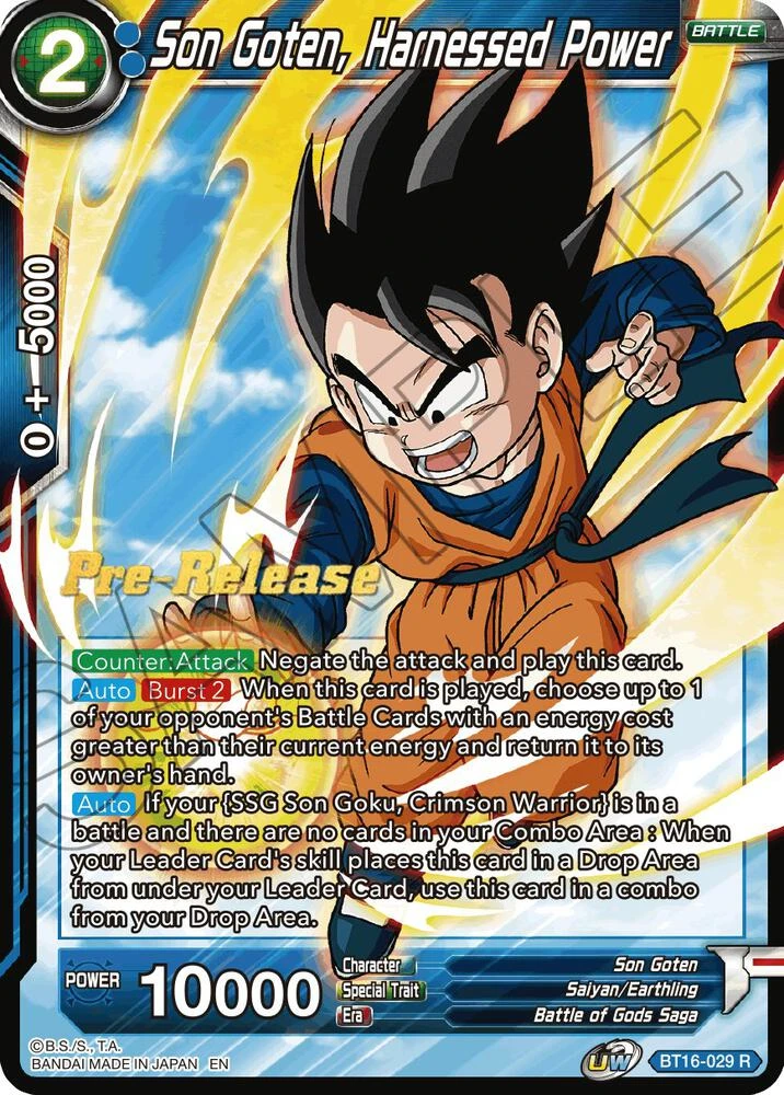 Son Goten, Harnessed Power [Pre-Release] #BT16-029
