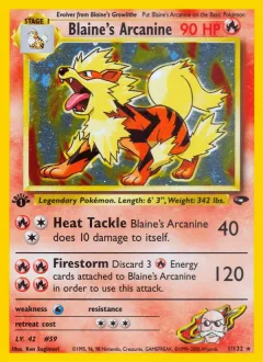 Blaine's Arcanine 1st Edition