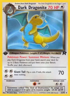 Dark Dragonite 1st Edition