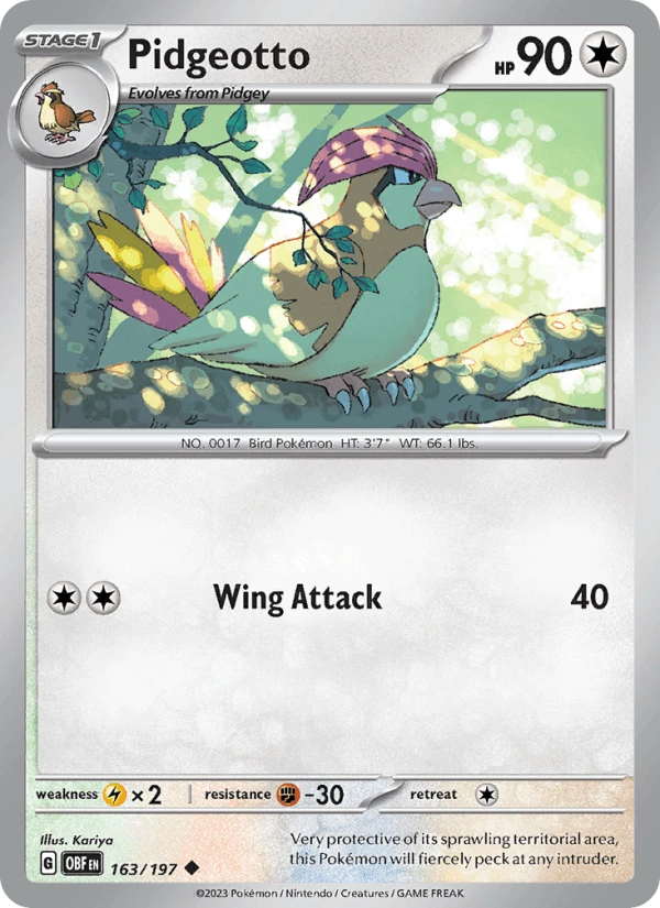 Pidgeotto Reverse Holo #163