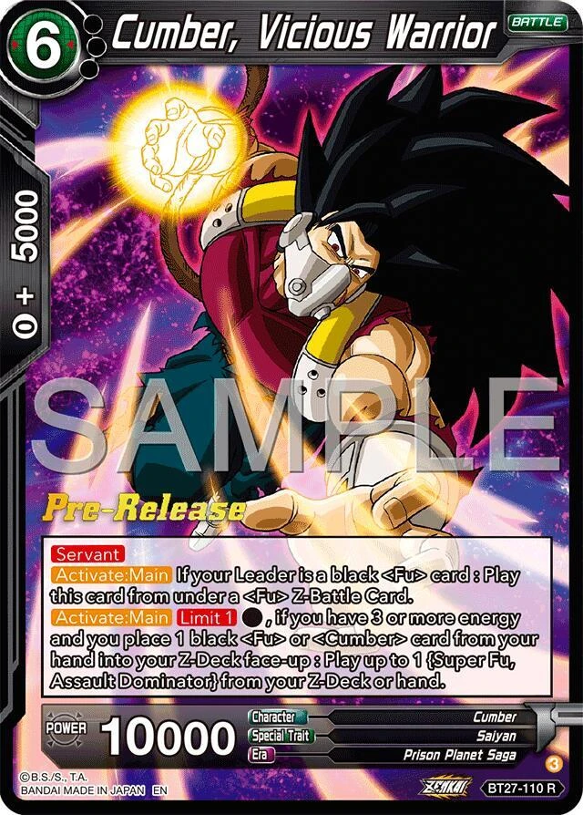 Cumber, Vicious Warrior [Pre-Release] #BT27-110